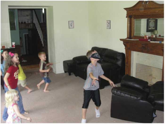 Playing Hoodman's Blind (today called Blind Man's Bluff) is one of the activities we did while learning more about the medieval period and the history sentence. You can see more at the above link: History Morning Basket & Activities.