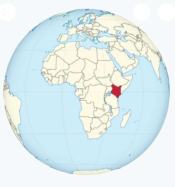 Map showing Kenya