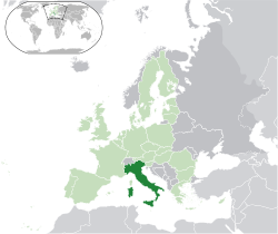 Map showing Italy
