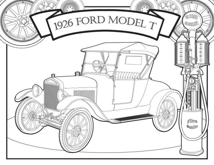 Notebook page (back) of Model T - Kids can color it BLACK. - From https://www.sketchite.com/model-t-coloring-page-sketch-templates/