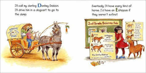 A page spread from "Appaloosa Zebra: A Horse Lover's Alphabet" by Jessie Haas (Image is from amazon.com)