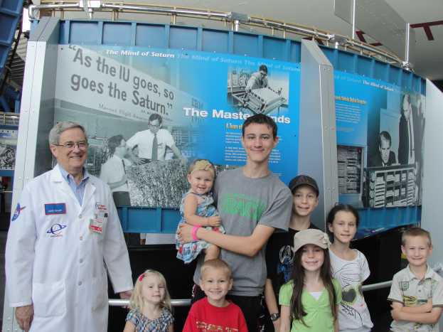 Also impressive was that we got to meet Luke Talley, who worked on many of the early rockets and is pictured in the B&amp;W photo behind us. Many of the docents are actually people who worked on the rockets!
