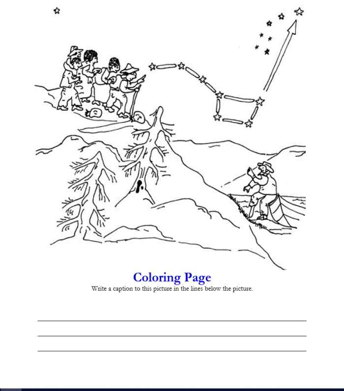 Follow the Drinking Gourd coloring page from http://www.northern-stars .com/
