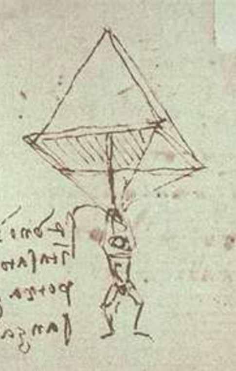 Leonardo da Vinci's design for a parachute