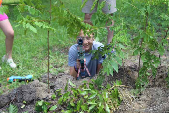 Version for more flexible classrooms or home study: Actual trenches & Nerf guns