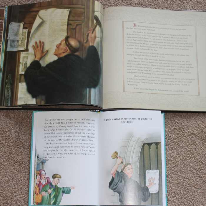 Comparing the text amount and illustrations between the two picture books on Martin Luther