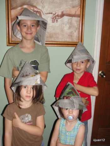 Our attempt at Napoleon hats