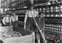 Children working in the mills