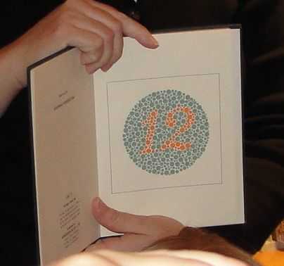 Showing tests for colorblindness at the eye doctor