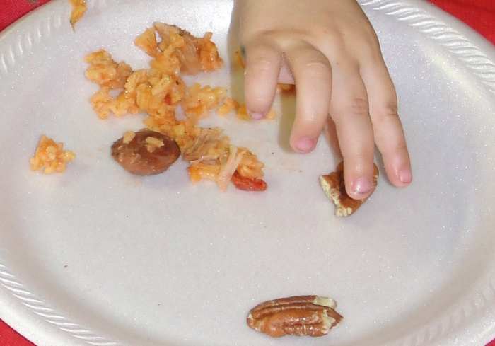 Enjoying some Louisiana-inspired jambalaya and pralines during our Geography Morning Basket time   