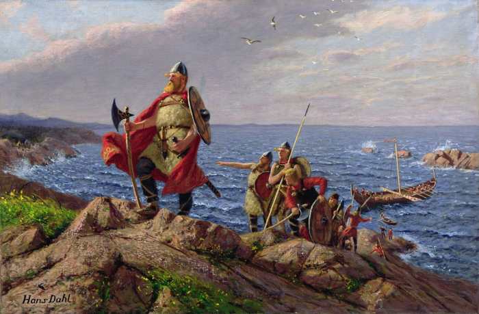 Leif Eriksson Discovers America by Hans Dahl (1849–1937)