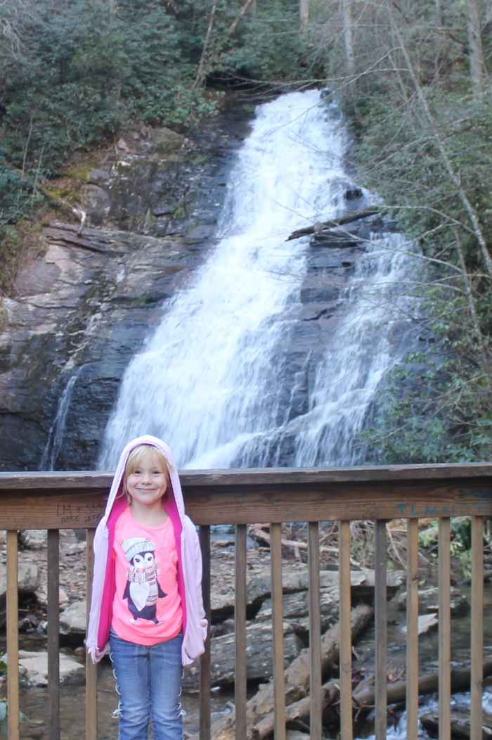 The upper waterfall at Helton Creek Falls