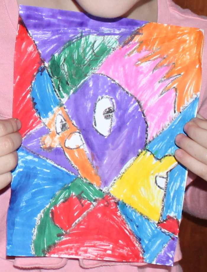 Picasso-inspired portrait completed by a 5 year old