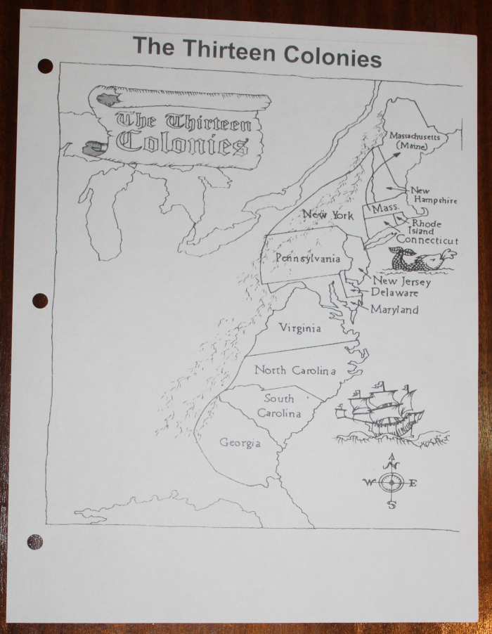 13 Colonies Worksheet