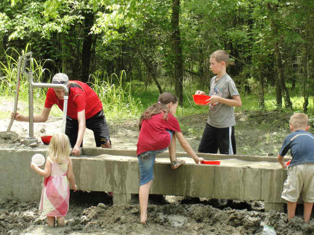 Though we didn't find any diamonds, my younger kids did find ways to create something just as exciting: mud. We had to spend quite a while spraying them clean before we left.