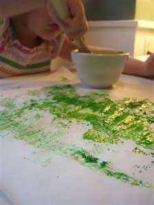 Painting with egg yolk paint