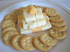 Saliva demo on starches and proteins using crackers and cheese