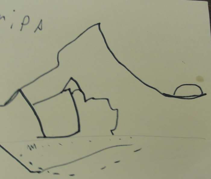 A sketch of Mount Everest done by a 5 year old