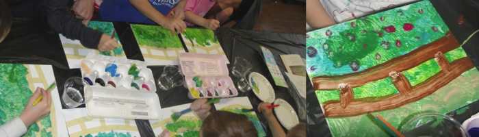 In the process of painting & a finished painting