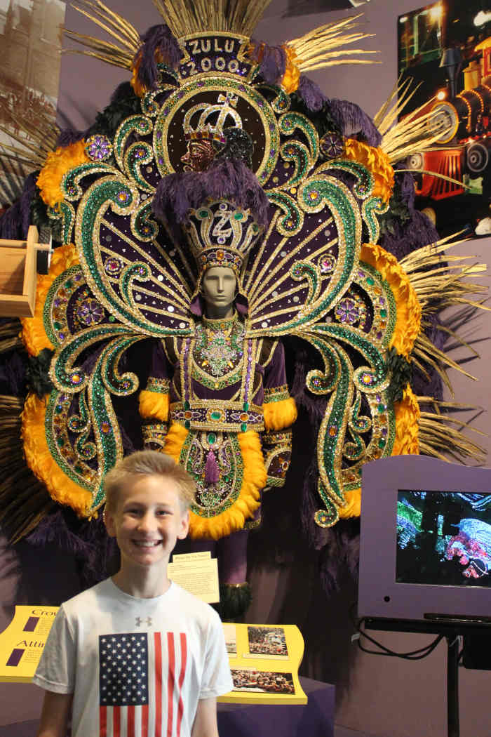 Mardi Gras costume at the Presbytère 