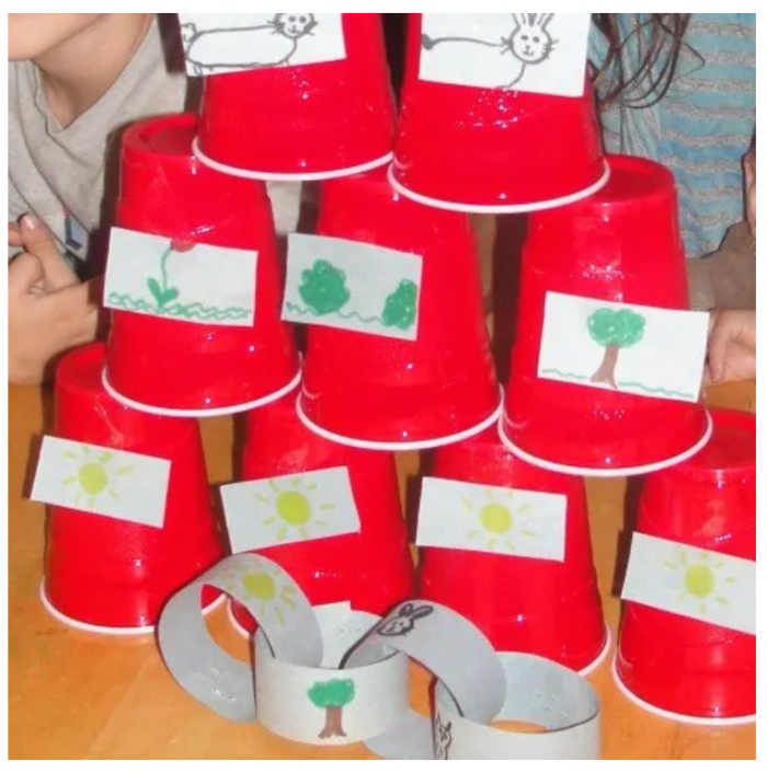 Creating a food chain and food chain pyramid while learning about food webs