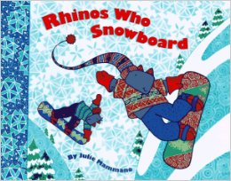 Rhinos Who Snowboard by Julie Mammano