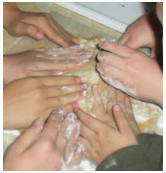 Kneading Cornmeal Molasses Dough
