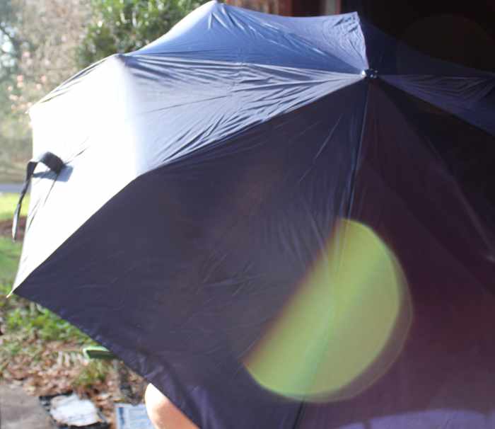 Comparing an umbrella to feathers
