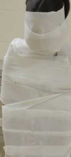 Toilet Paper Mummification Race - Photo taken by Michelle Harrison,  who participates in our class