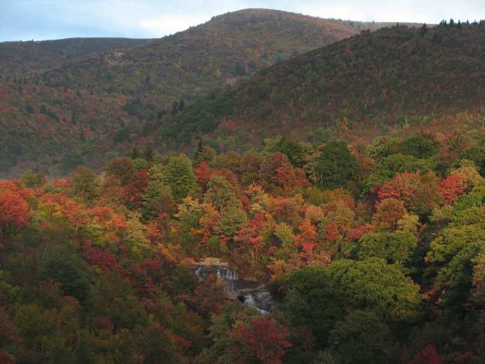 Black Balsam Knob, Graveyard Fields and Yellowstone Falls along Blue Ridge Parkway