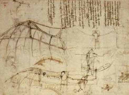 Leonardo's Bat Wings Glider Design - - Photos are from en.wikipedia.org