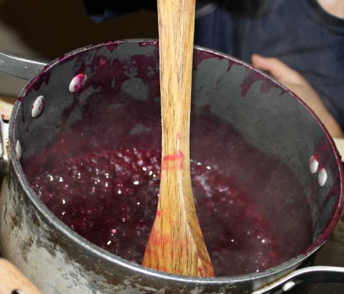 Making grape jelly to review the smelting and steel making process (Step 3)
