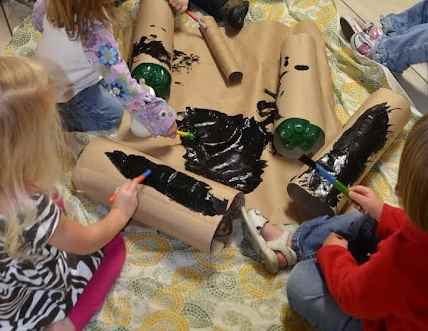 The youngest children can paint the castle. 