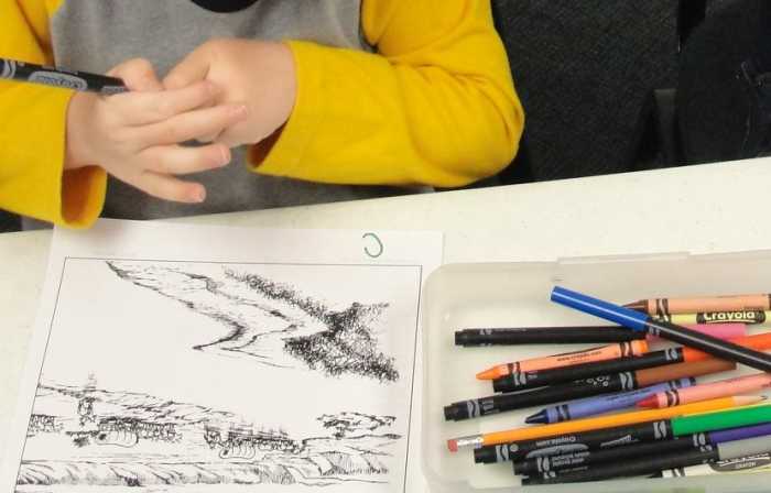 Coloring the Oregon Trail page