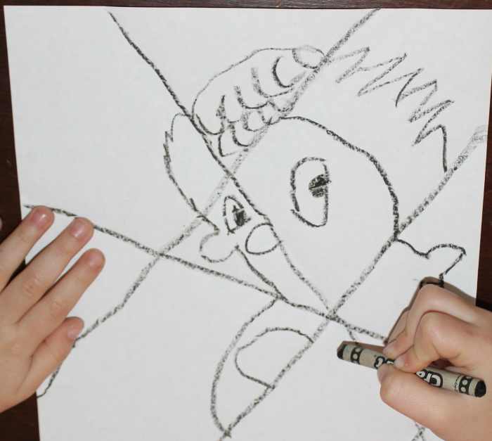 Drawing a Picasso-inspired face