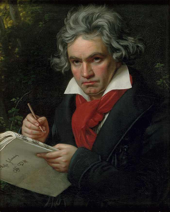 Beethoven with the Manuscript of the Missa Solemnis by Joseph Karl Stieler, completed in 1820