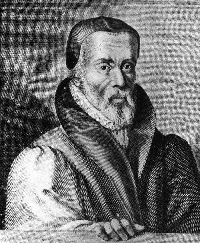 William Tyndale, Protestant reformer and Bible translator. Portrait from Foxe's Book of Martyrs.