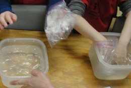 Using Crisco "blubber mittens" to stay warm