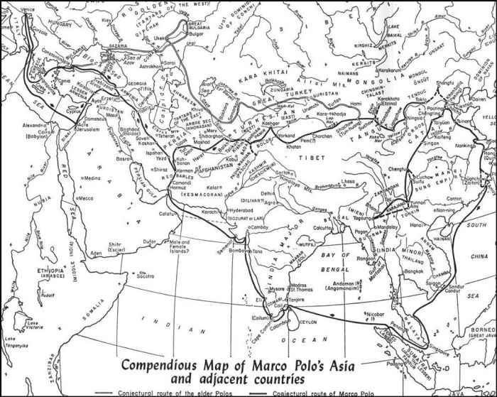 Map of Marco Polo's journey