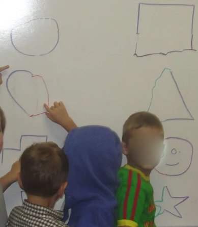 Completing mirror images on the board