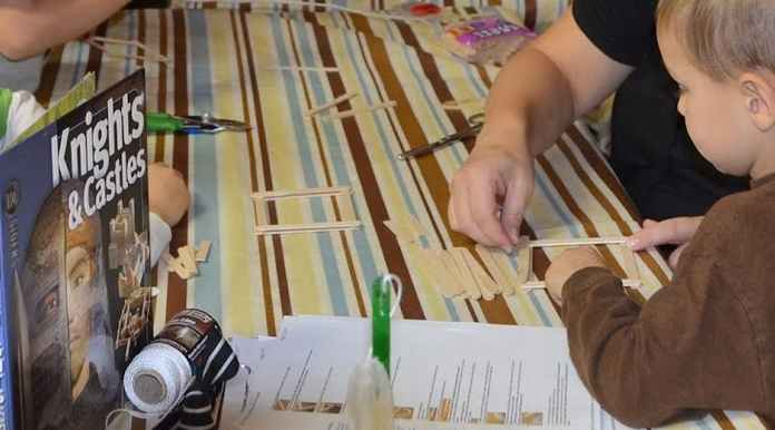 Learning about medieval weapons and then building them - Younger children can receive extra help. Older children can create them on their own