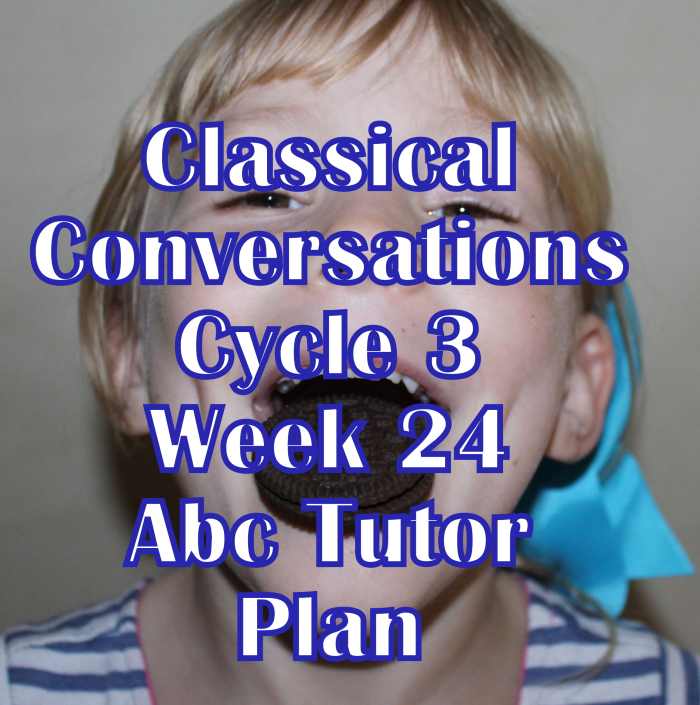 Classical Conversations CC Cycle 3 Week 24 Lesson for Abecedarians - CC C3W24